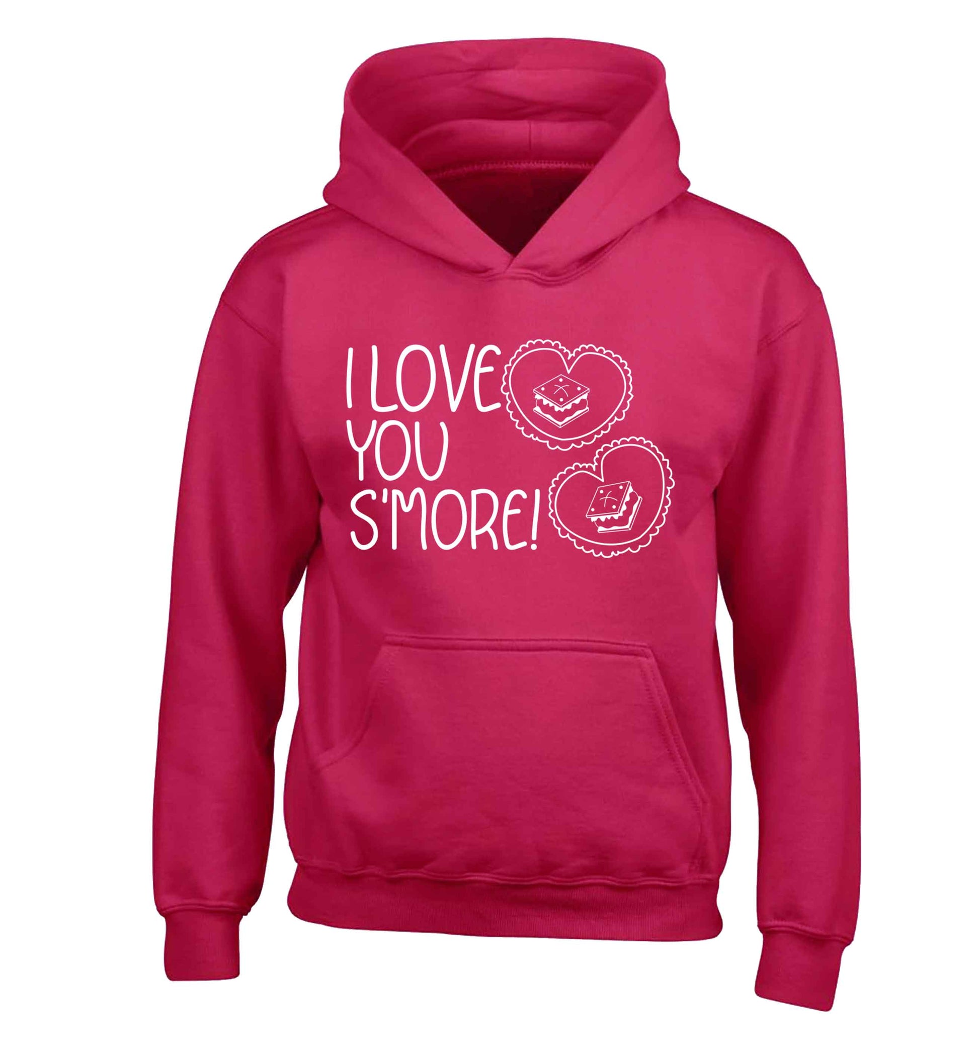 I love you s'more than anything children's pink hoodie 12-13 Years