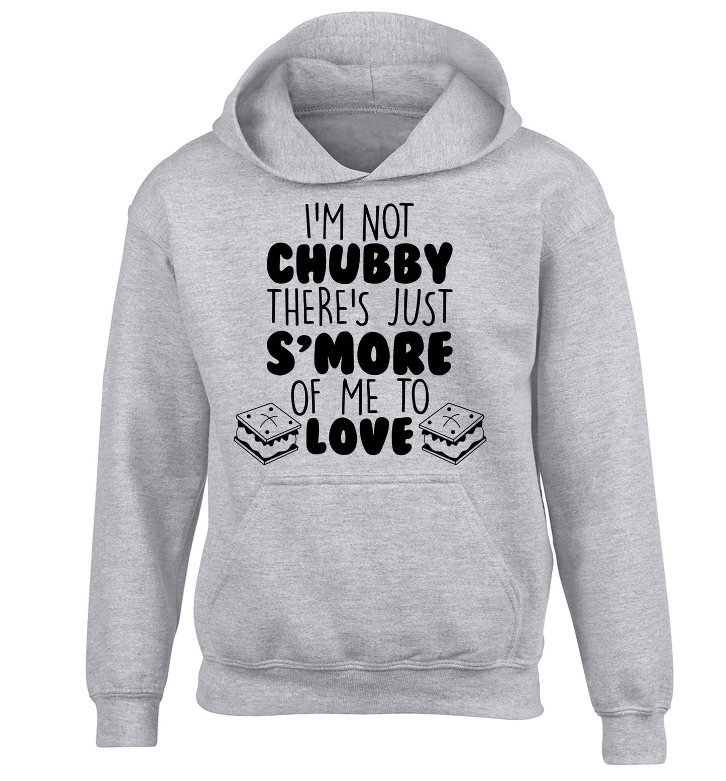 I'm not chubby there's just s'more of me to love children's grey hoodie 12-13 Years