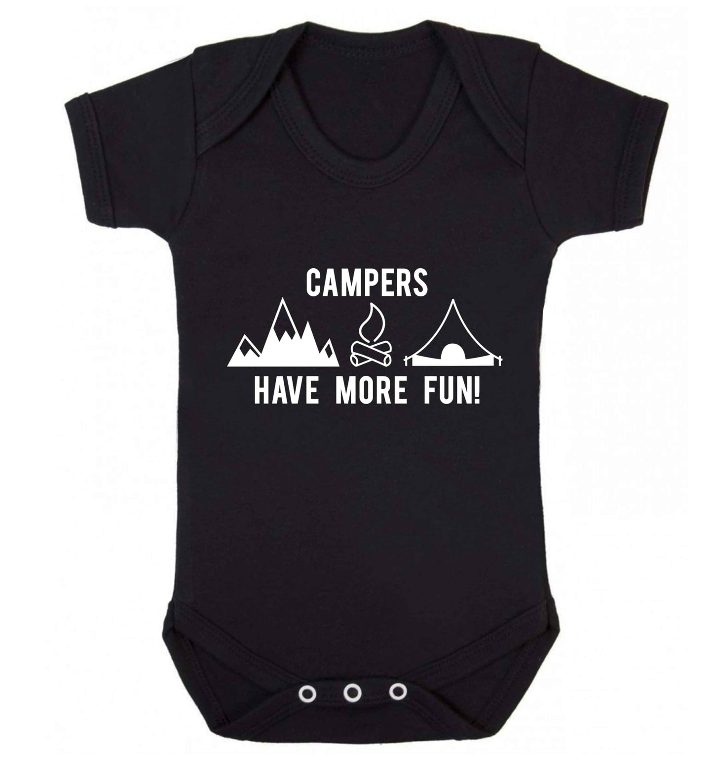 Campers have more fun Baby Vest black 18-24 months