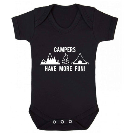Campers have more fun Baby Vest black 18-24 months