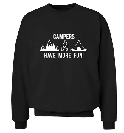 Campers have more fun Adult's unisex black Sweater 2XL