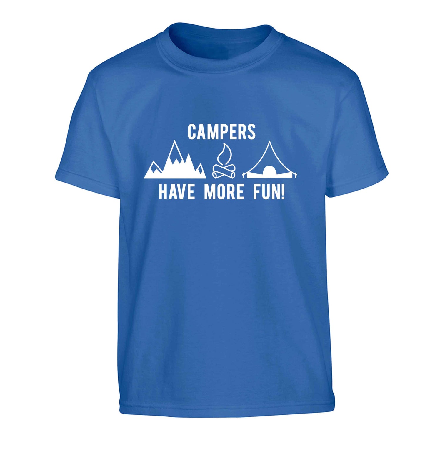 Campers have more fun Children's blue Tshirt 12-13 Years