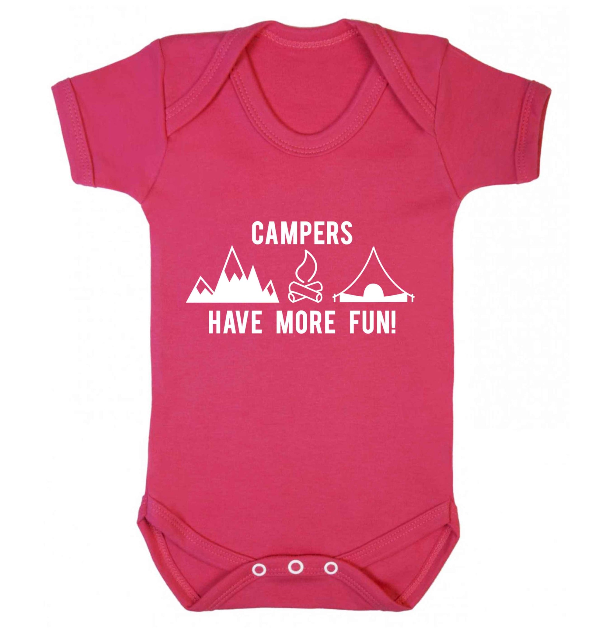 Campers have more fun Baby Vest dark pink 18-24 months