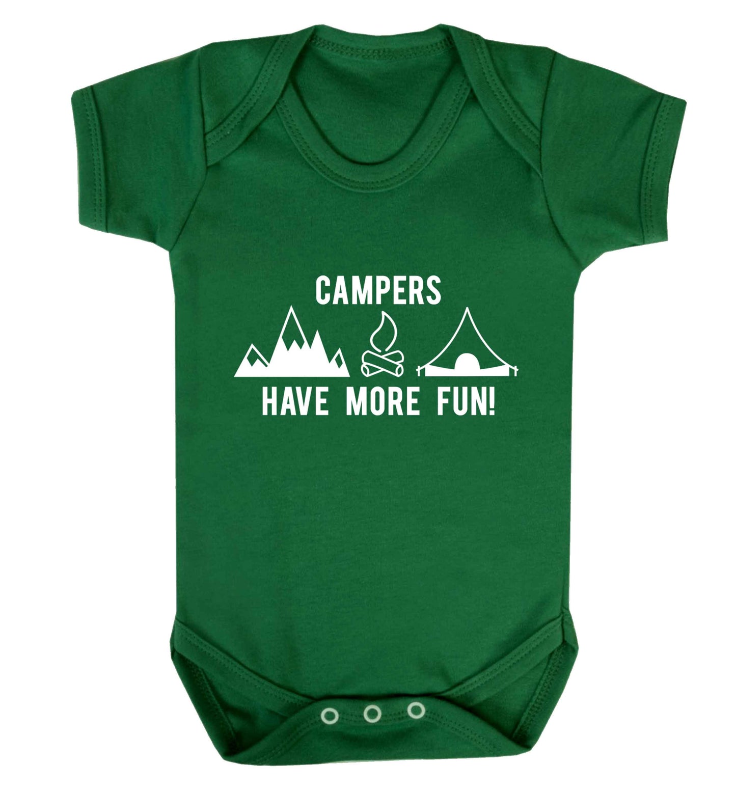 Campers have more fun Baby Vest green 18-24 months