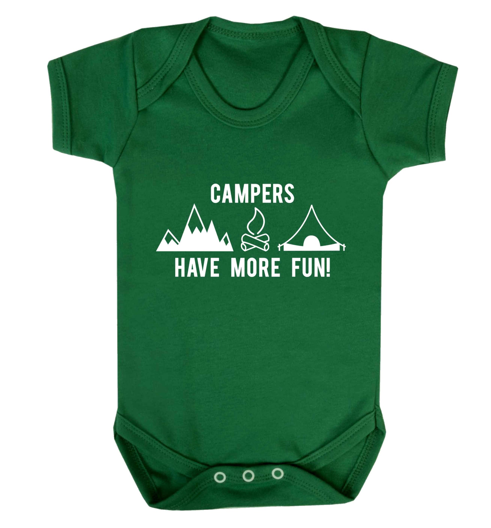 Campers have more fun Baby Vest green 18-24 months