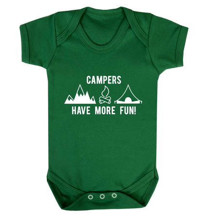 Campers have more fun Baby Vest green 18-24 months