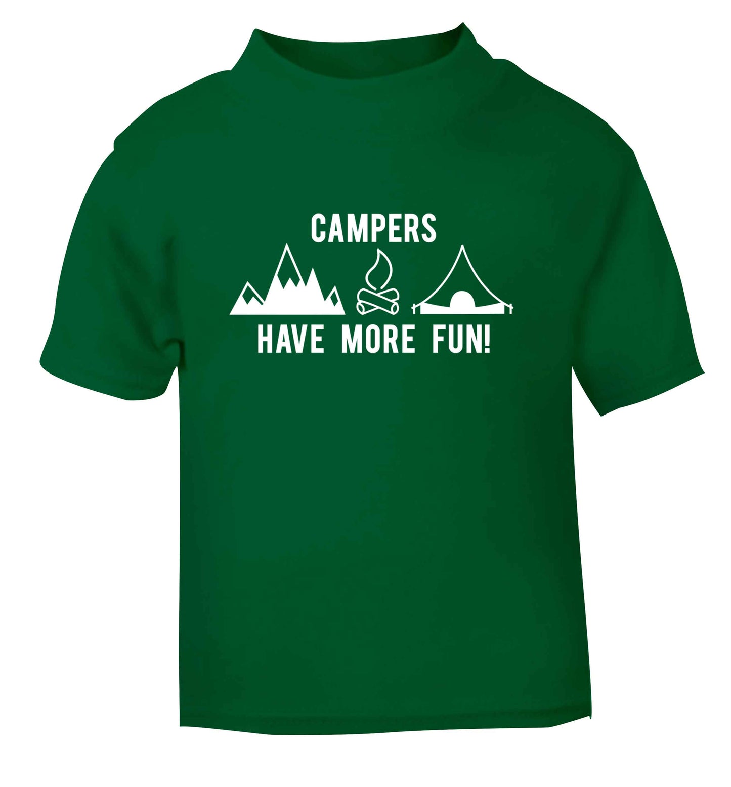 Campers have more fun green Baby Toddler Tshirt 2 Years