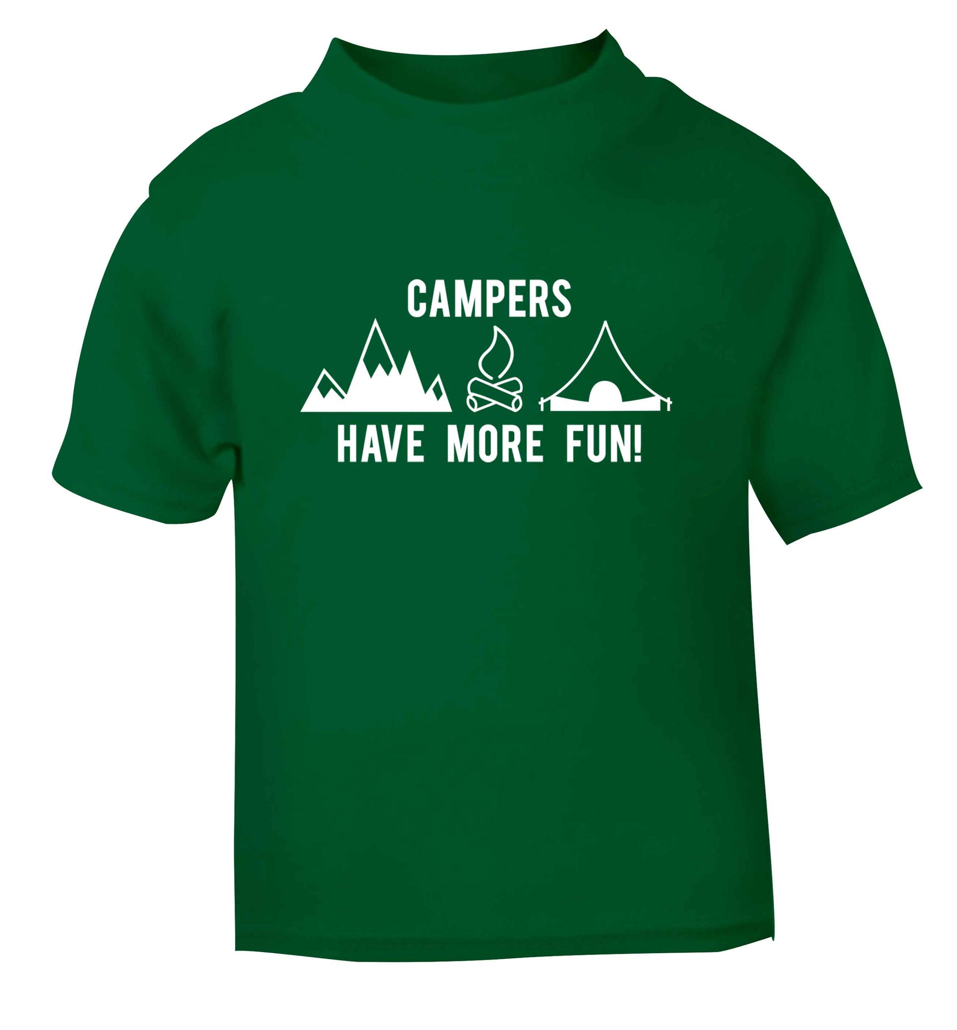 Campers have more fun green Baby Toddler Tshirt 2 Years