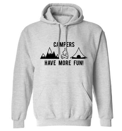 Campers have more fun adults unisex grey hoodie 2XL
