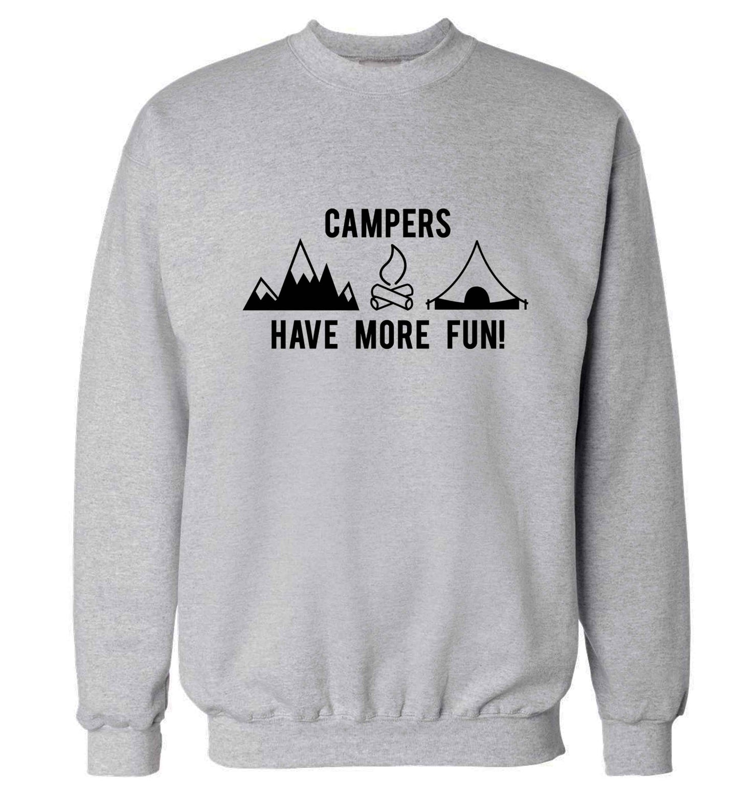 Campers have more fun Adult's unisex grey Sweater 2XL