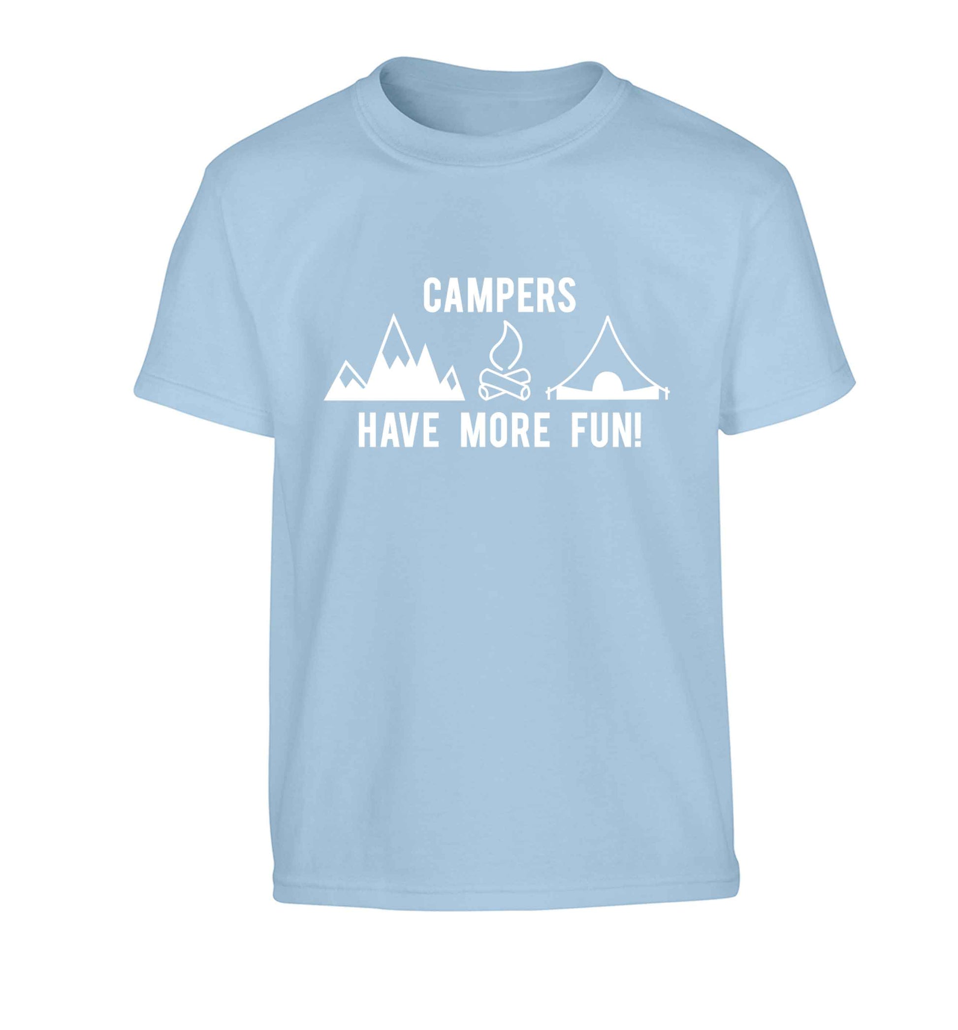 Campers have more fun Children's light blue Tshirt 12-13 Years