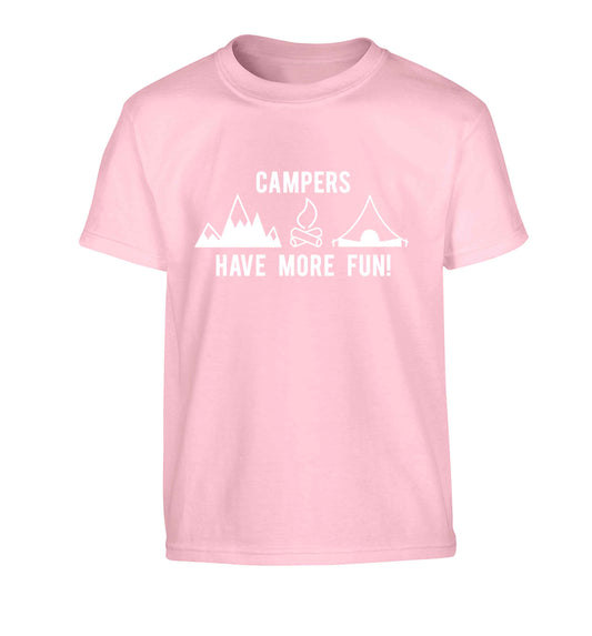 Campers have more fun Children's light pink Tshirt 12-13 Years