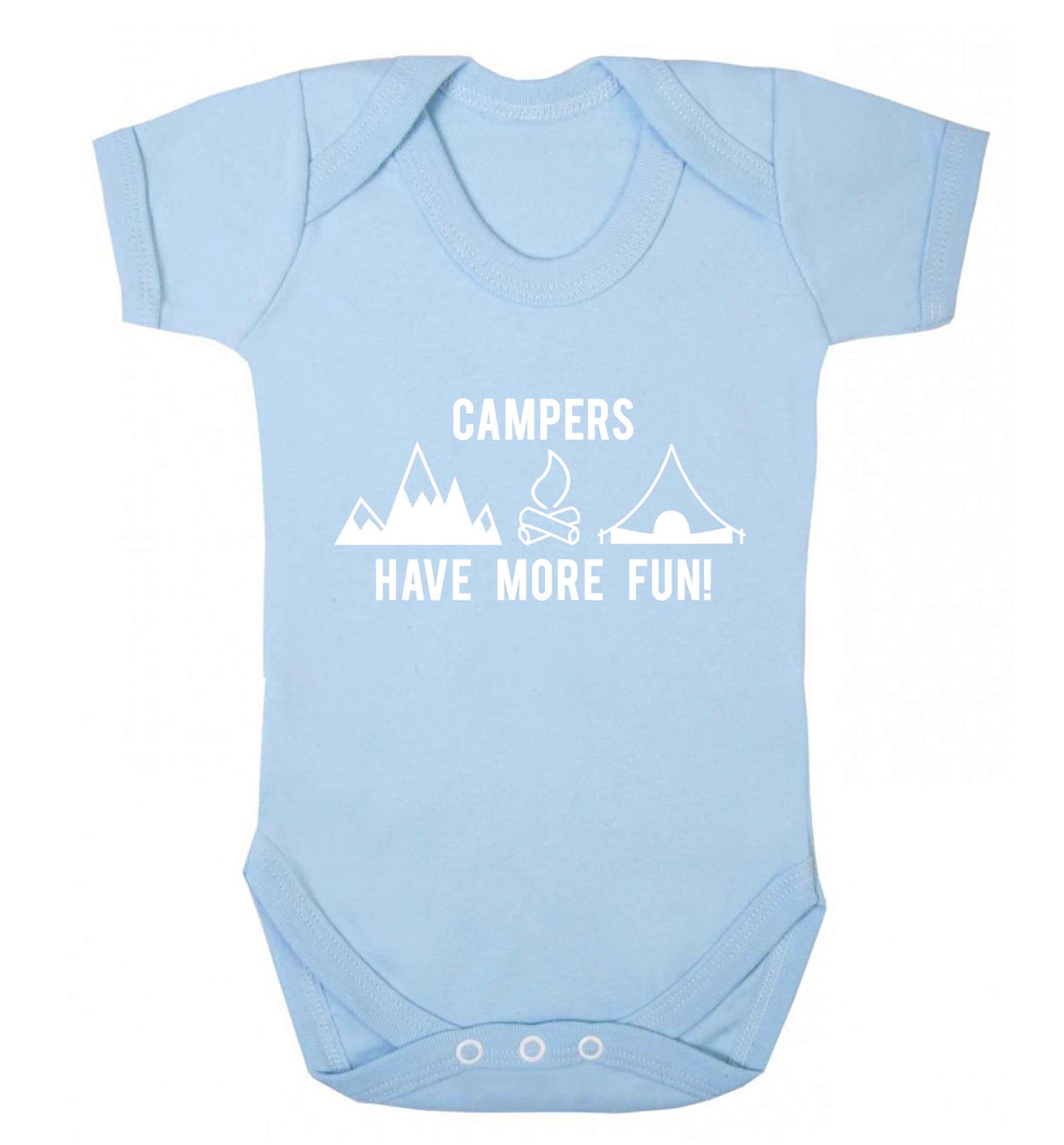Campers have more fun Baby Vest pale blue 18-24 months