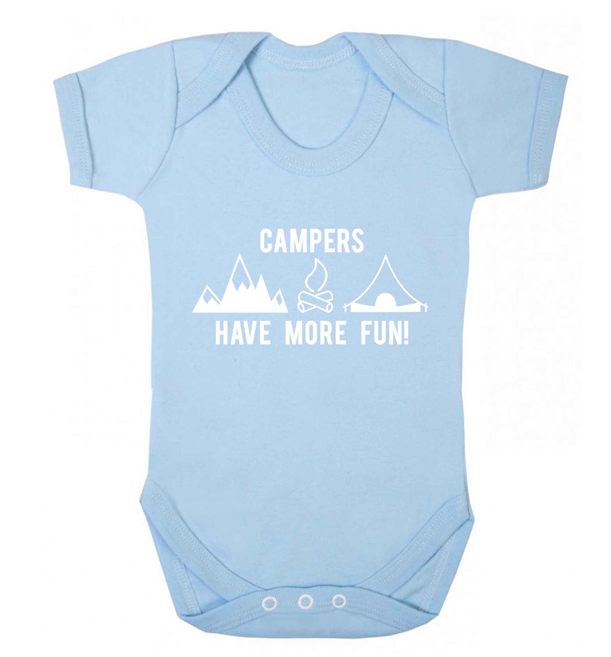 Campers have more fun Baby Vest pale blue 18-24 months