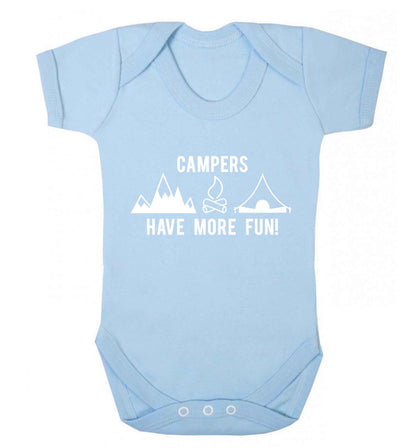 Campers have more fun Baby Vest pale blue 18-24 months
