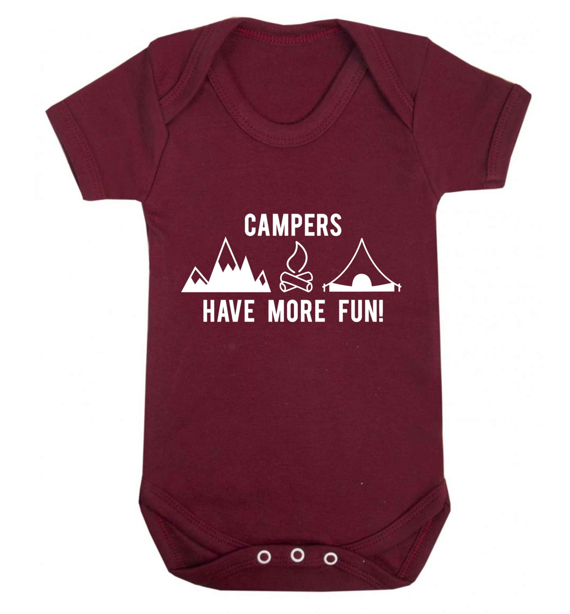 Campers have more fun Baby Vest maroon 18-24 months