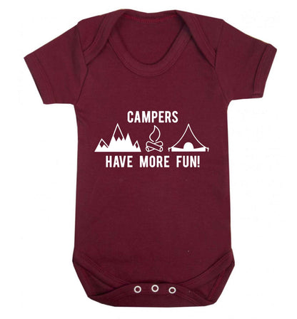 Campers have more fun Baby Vest maroon 18-24 months