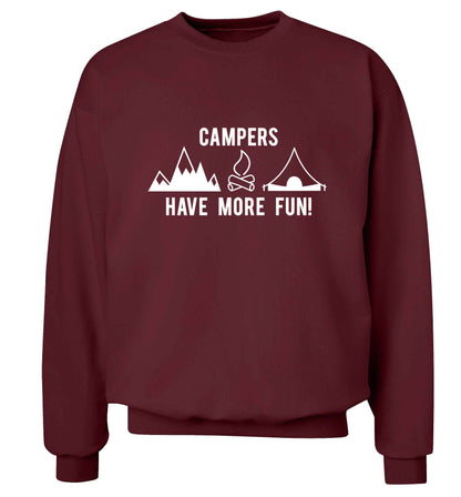 Campers have more fun Adult's unisex maroon Sweater 2XL