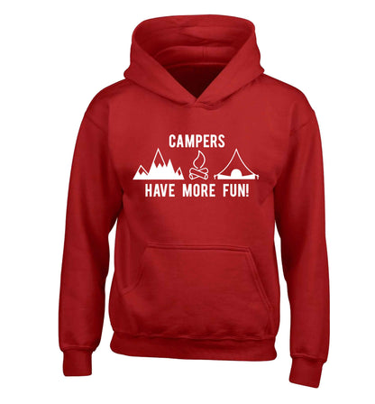 Campers have more fun children's red hoodie 12-13 Years