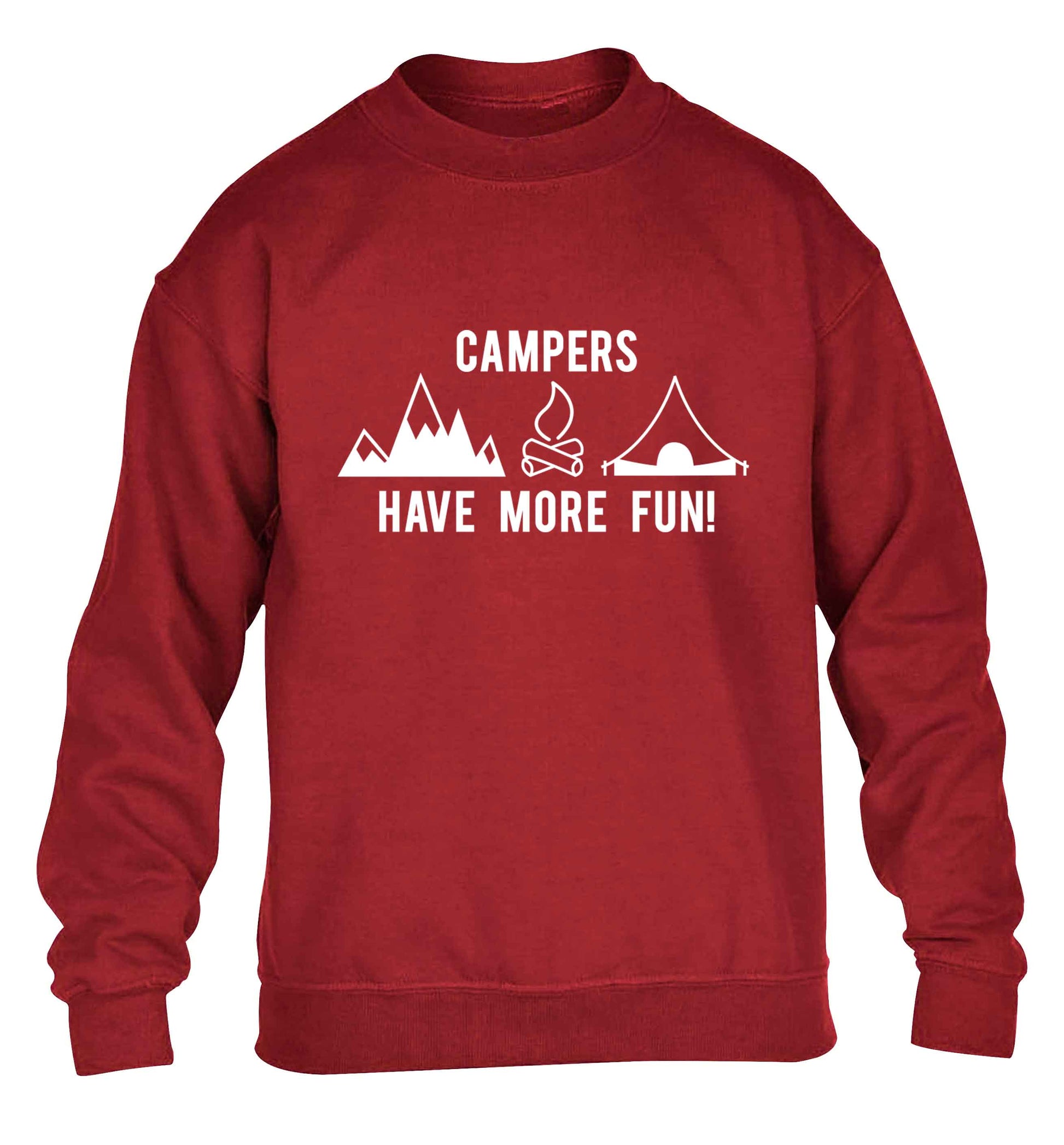 Campers have more fun children's grey sweater 12-13 Years
