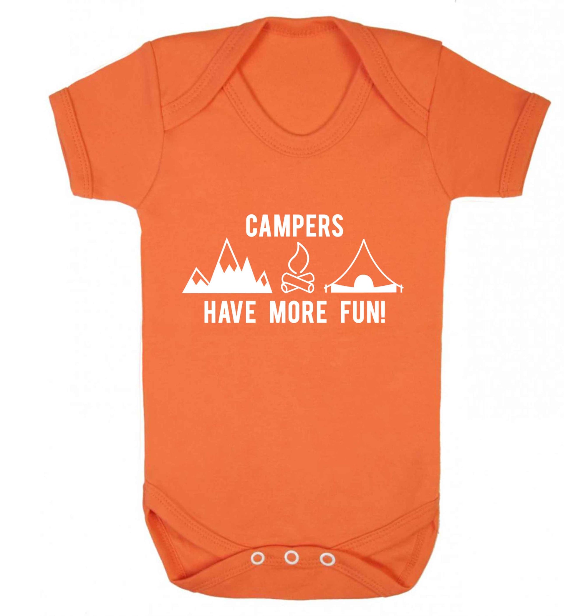 Campers have more fun Baby Vest orange 18-24 months