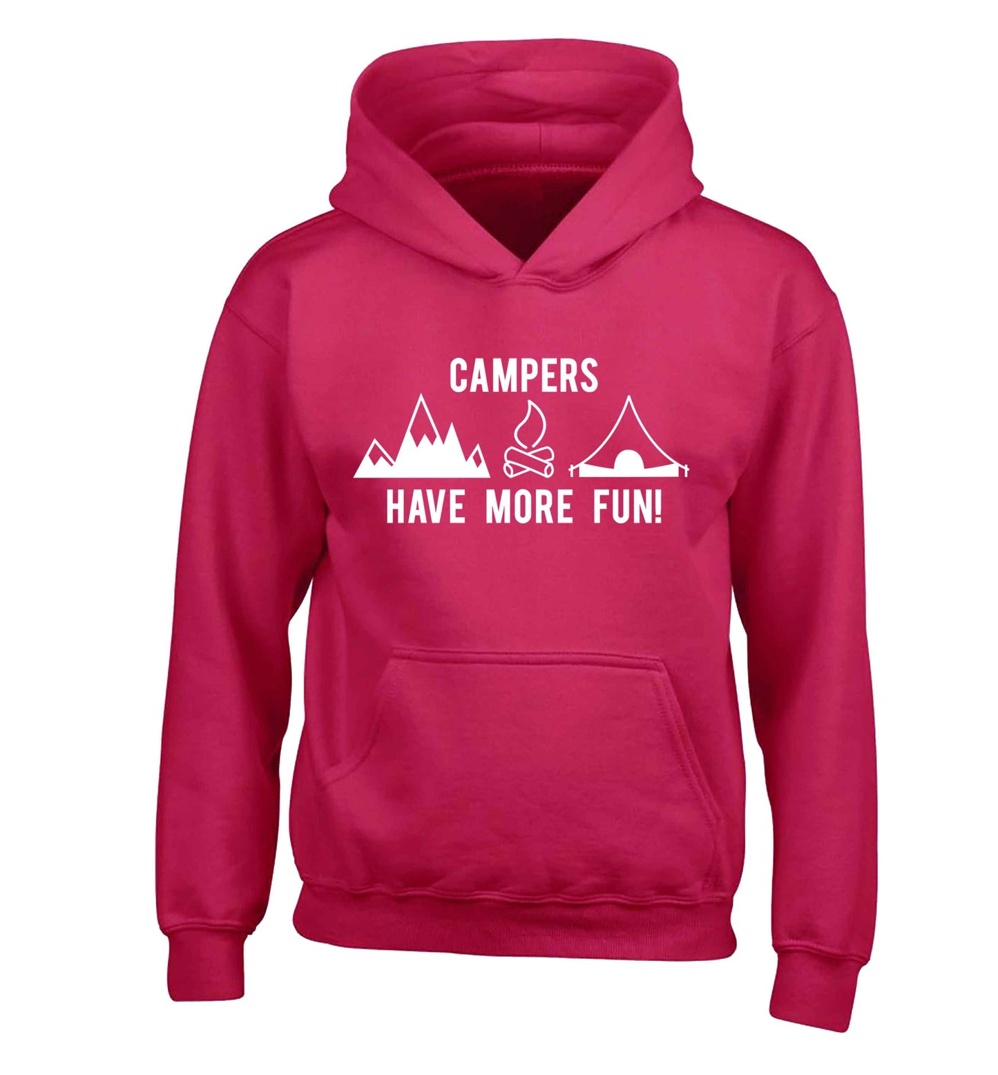 Campers have more fun children's pink hoodie 12-13 Years