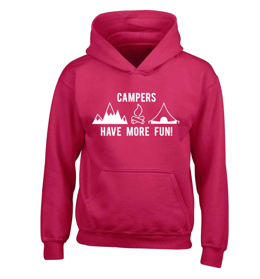 Campers have more fun children's pink hoodie 12-13 Years