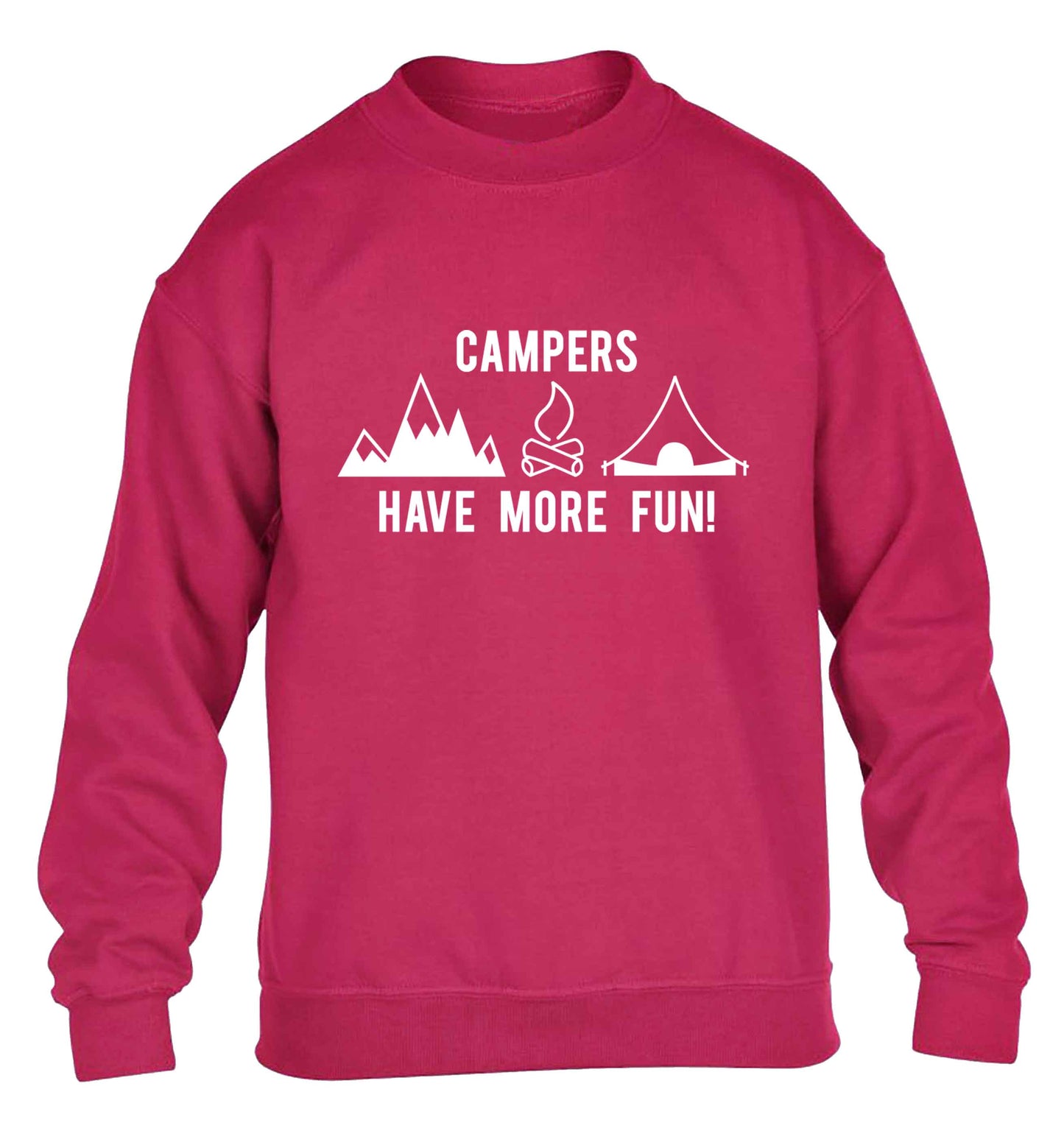 Campers have more fun children's pink sweater 12-13 Years