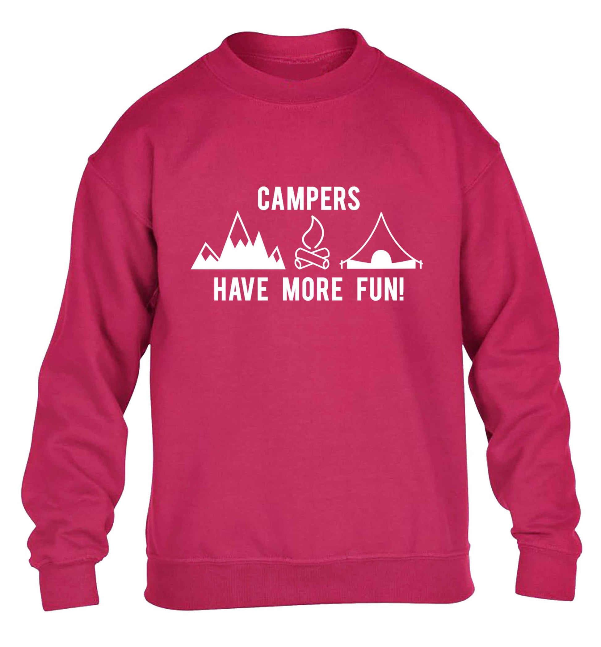 Campers have more fun children's pink sweater 12-13 Years