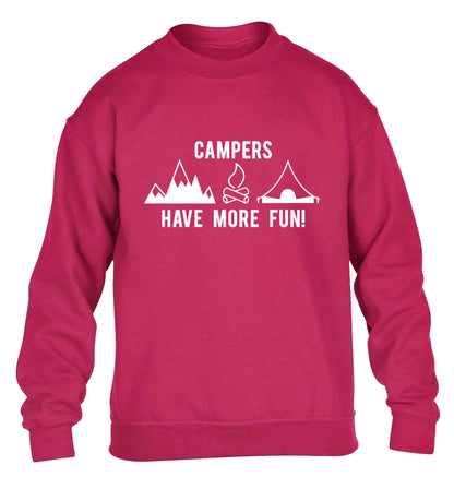 Campers have more fun children's pink sweater 12-13 Years