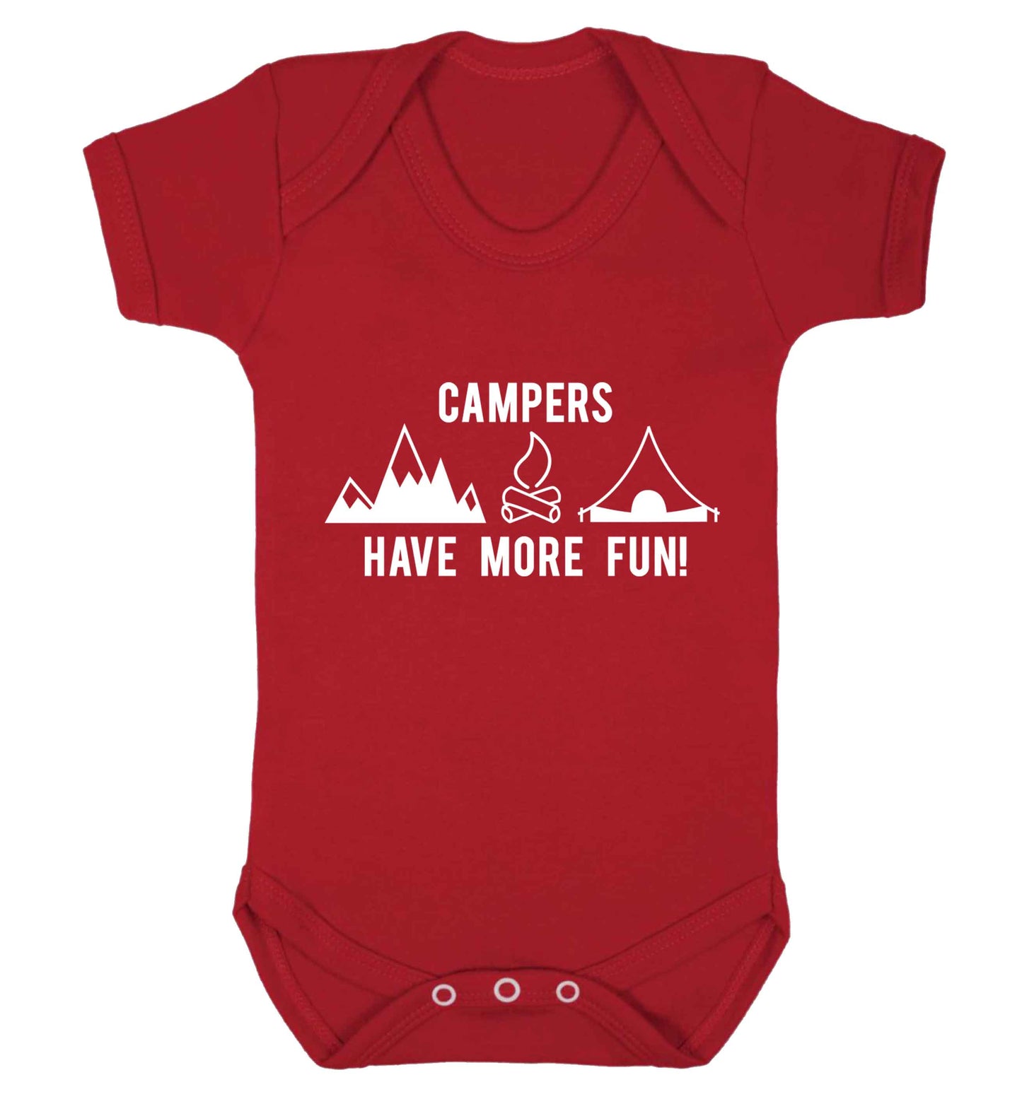 Campers have more fun Baby Vest red 18-24 months