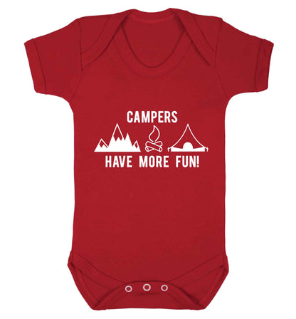 Campers have more fun Baby Vest red 18-24 months