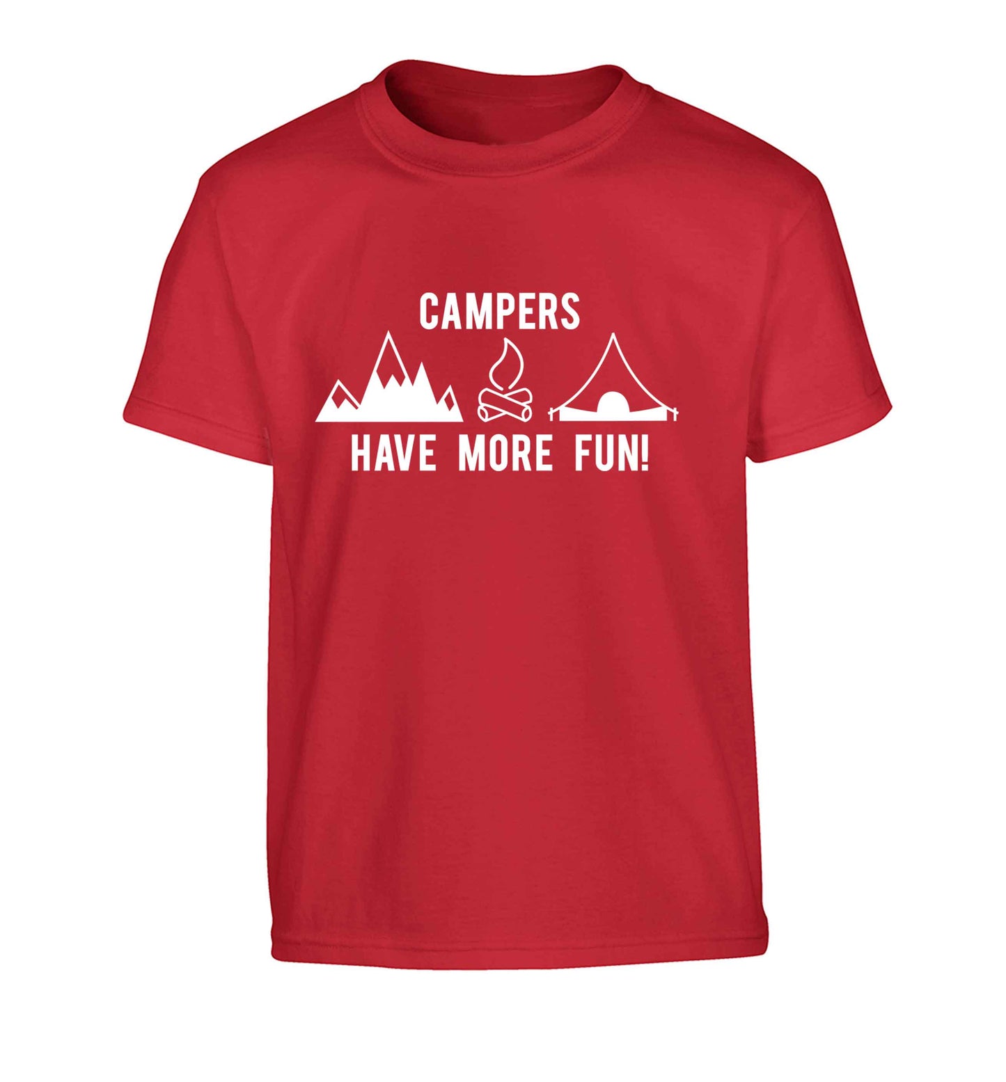Campers have more fun Children's red Tshirt 12-13 Years