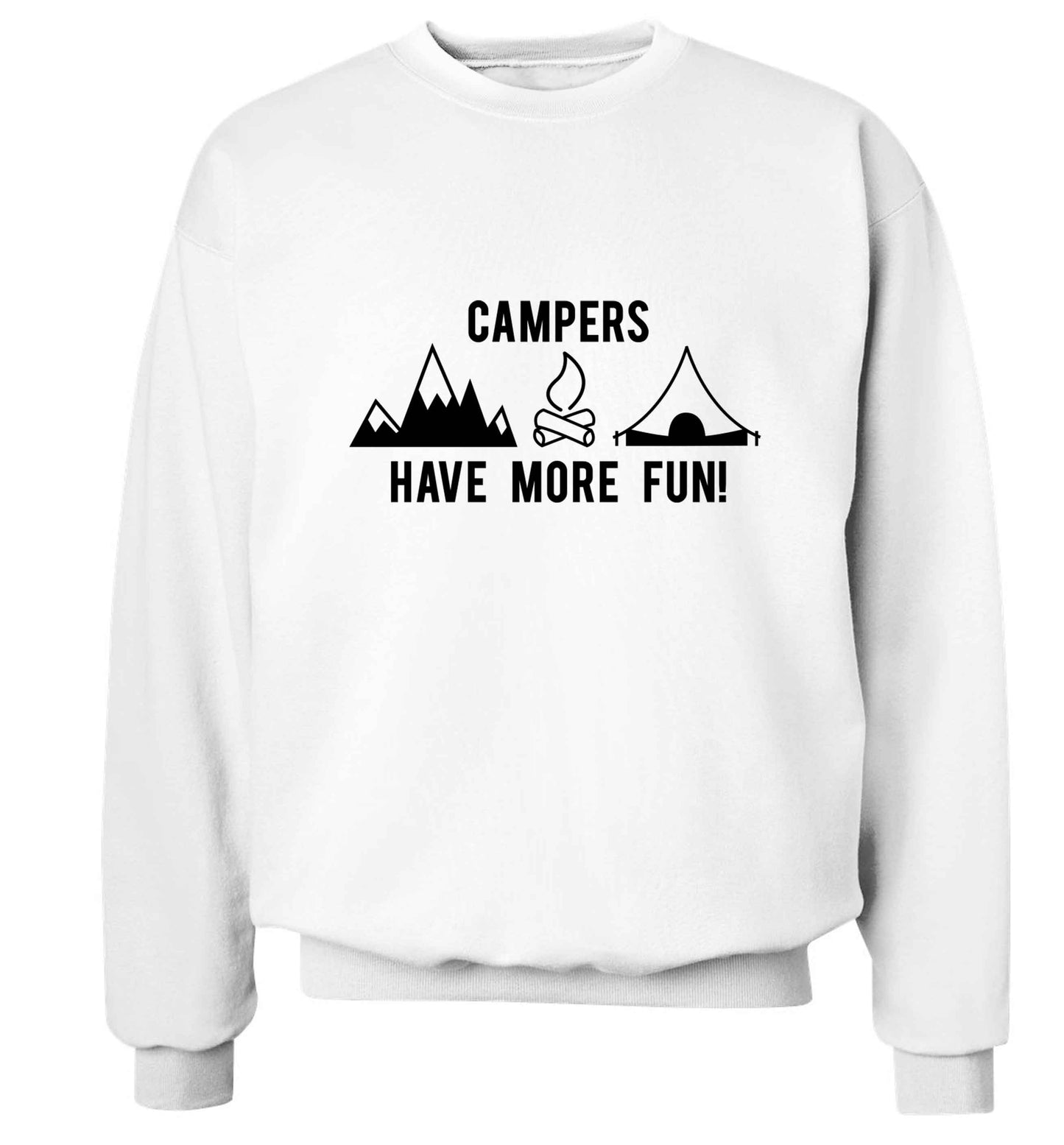 Campers have more fun Adult's unisex white Sweater 2XL