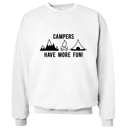 Campers have more fun Adult's unisex white Sweater 2XL