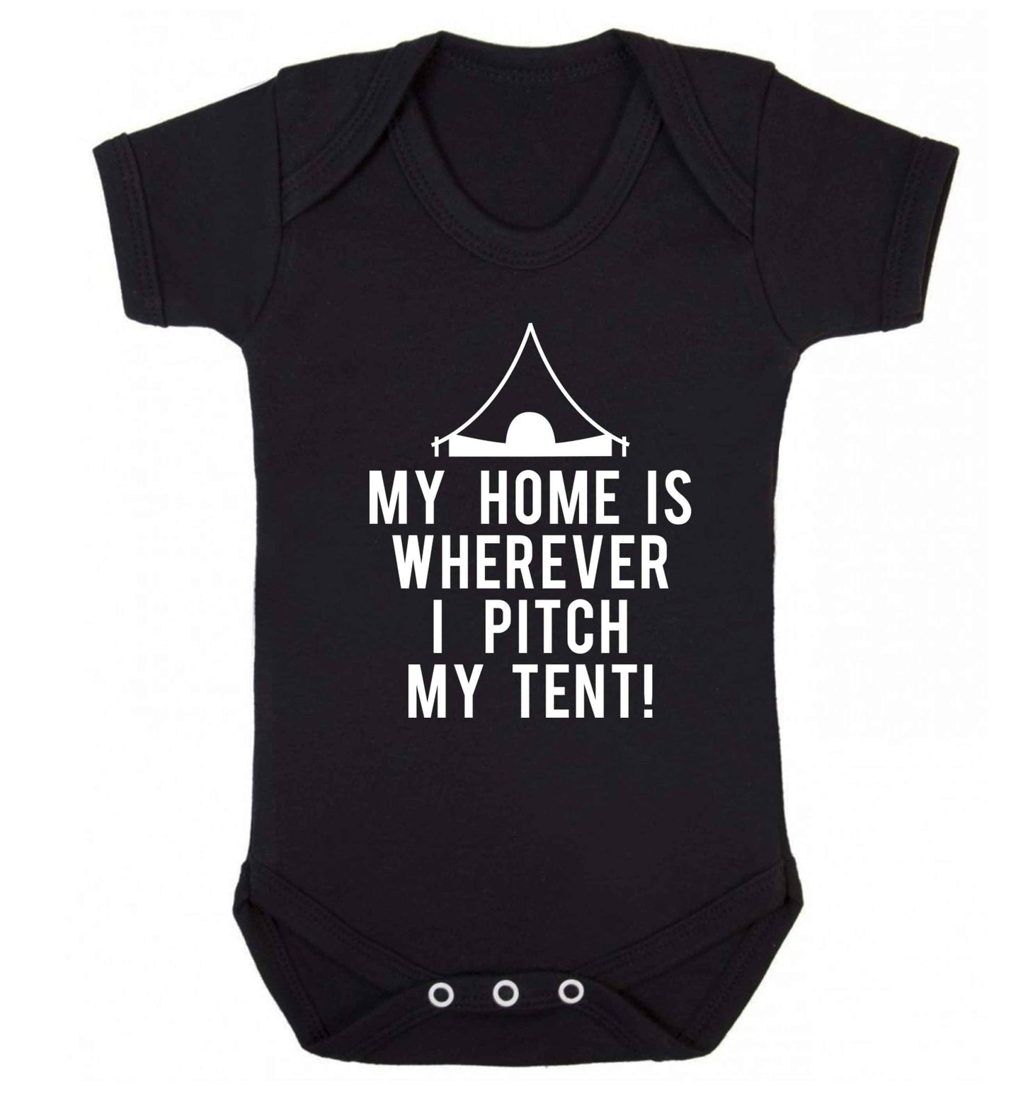 My home is wherever I pitch my tent! Baby Vest black 18-24 months
