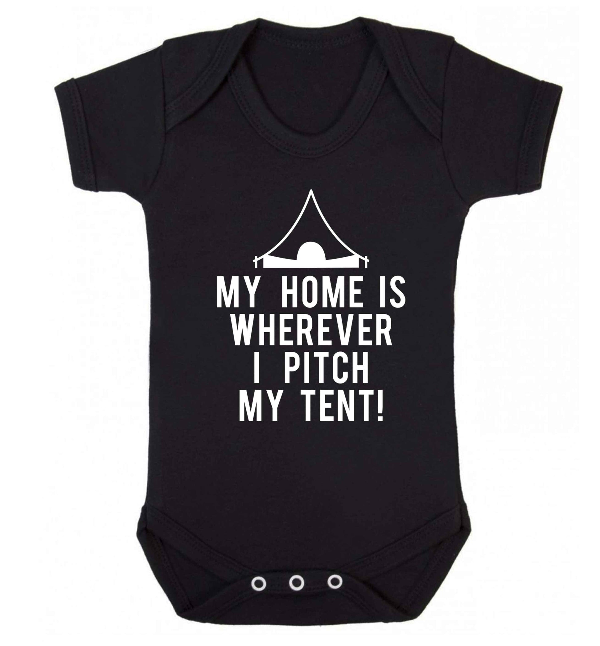 My home is wherever I pitch my tent! Baby Vest black 18-24 months