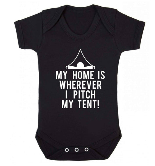 My home is wherever I pitch my tent! Baby Vest black 18-24 months
