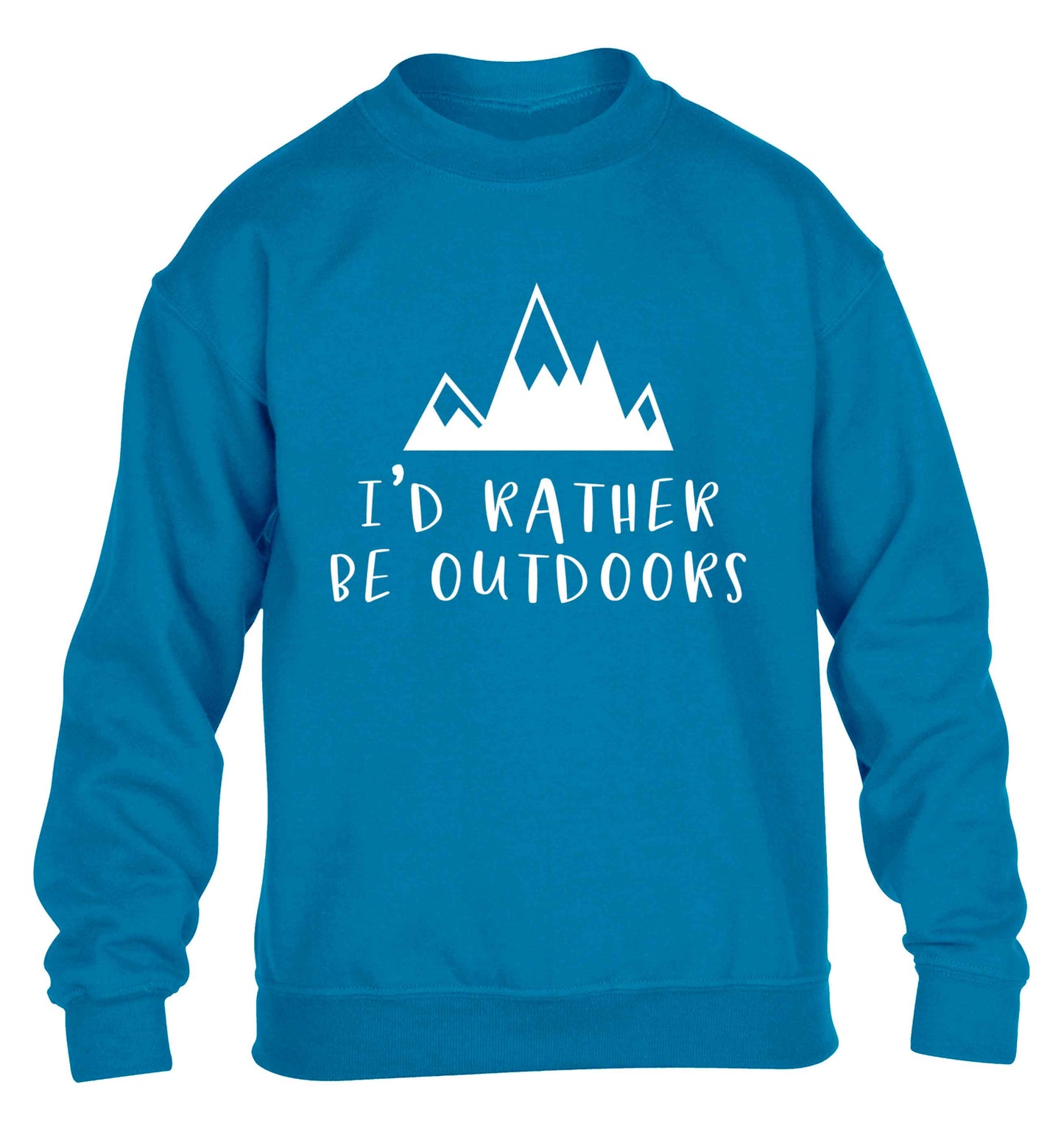 I'd rather be outdoors children's blue sweater 12-13 Years