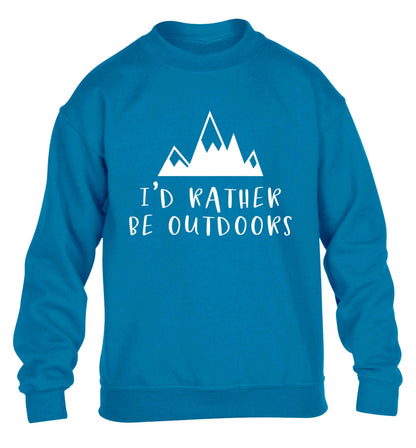 I'd rather be outdoors children's blue sweater 12-13 Years