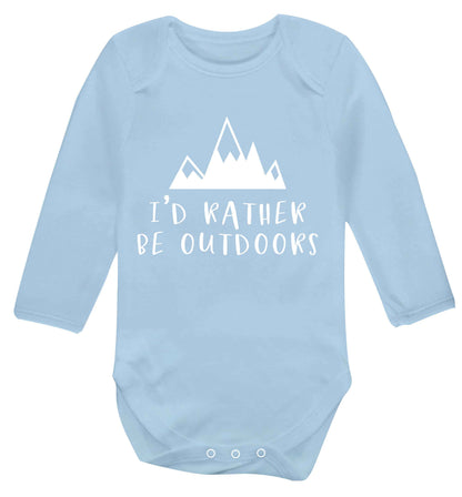 I'd rather be outdoors Baby Vest long sleeved pale blue 6-12 months