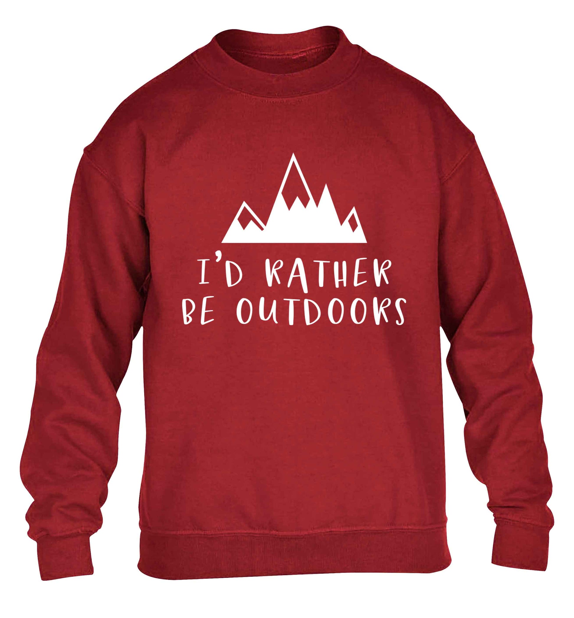 I'd rather be outdoors children's grey sweater 12-13 Years