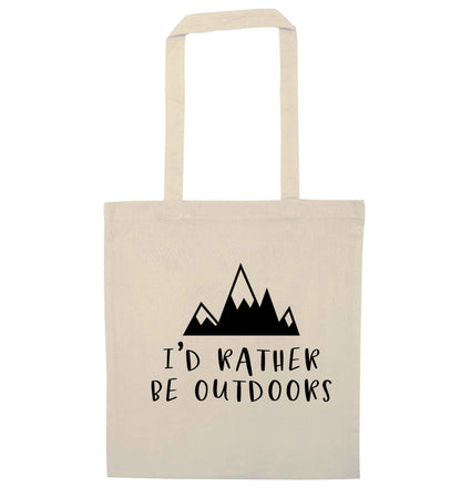I'd rather be outdoors natural tote bag