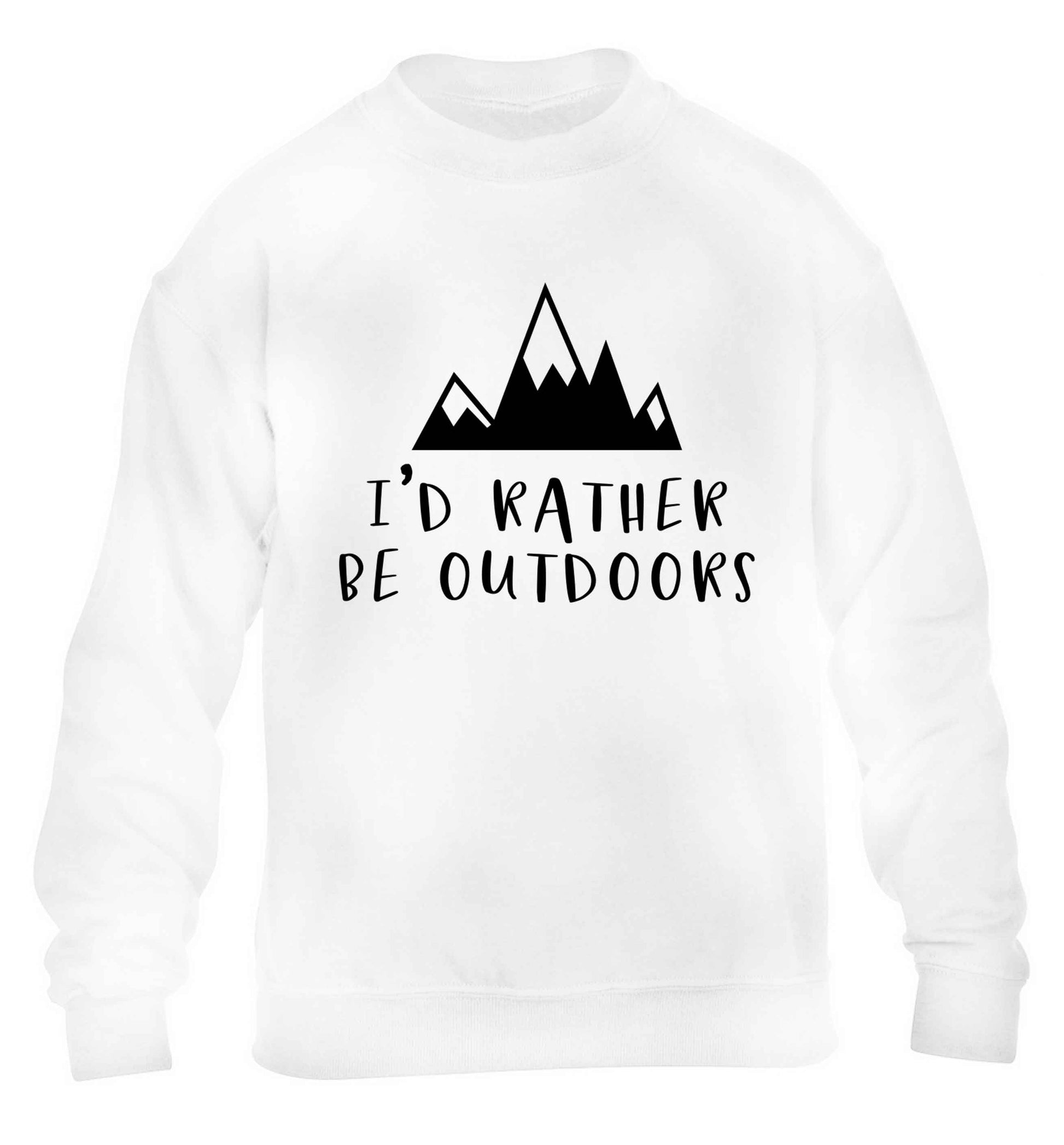 I'd rather be outdoors children's white sweater 12-13 Years