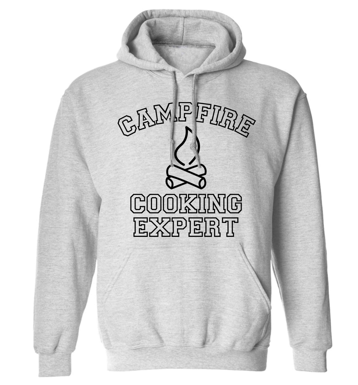 Campfire cooking expert adults unisex grey hoodie 2XL