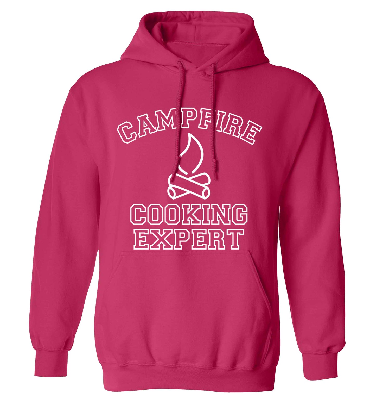 Campfire cooking expert adults unisex pink hoodie 2XL