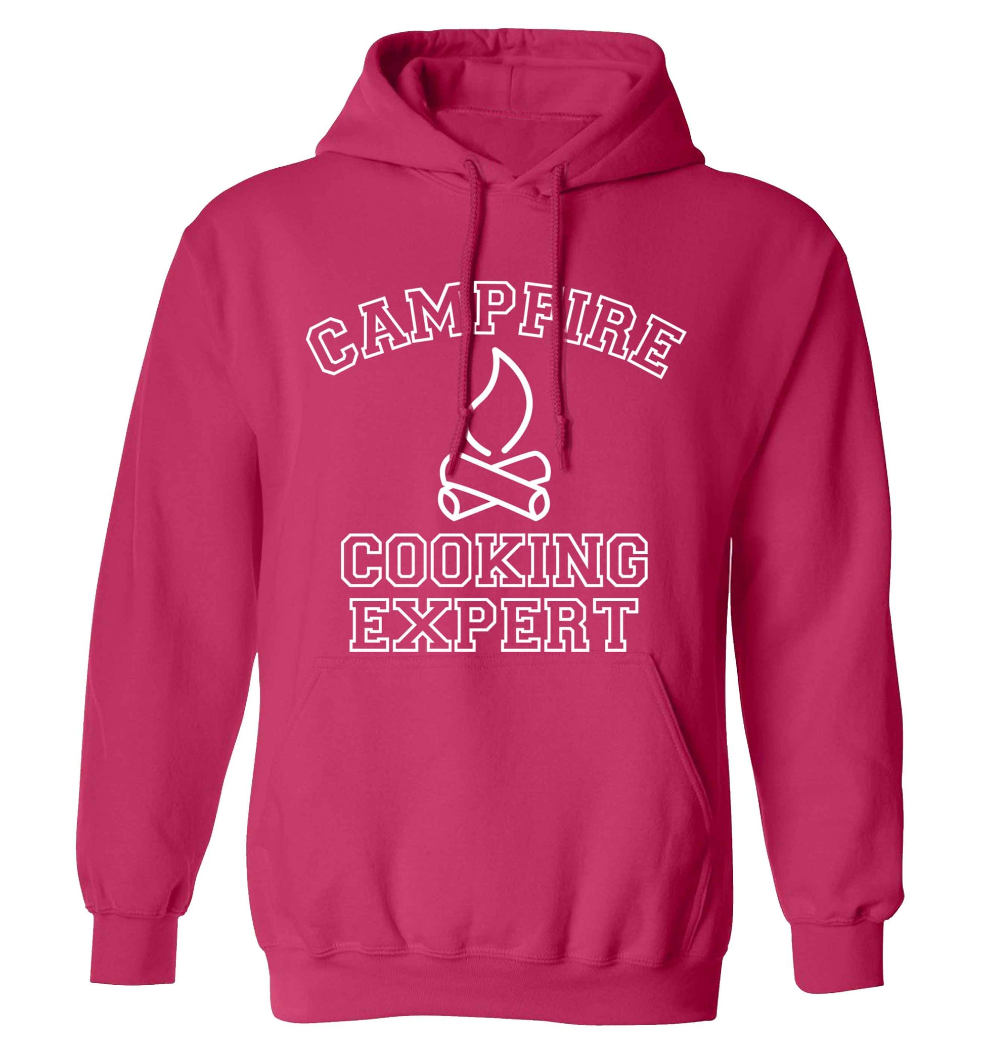 Campfire cooking expert adults unisex pink hoodie 2XL