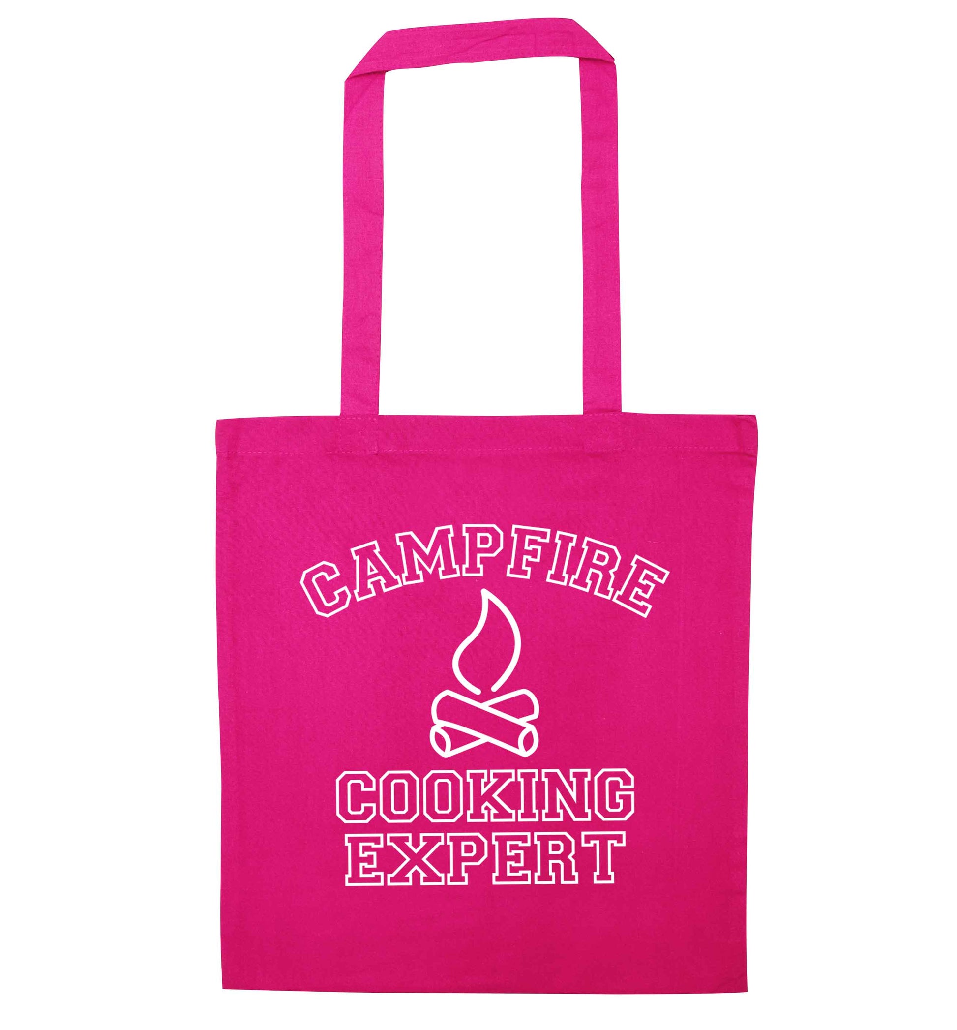Campfire cooking expert pink tote bag