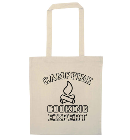Campfire cooking expert natural tote bag