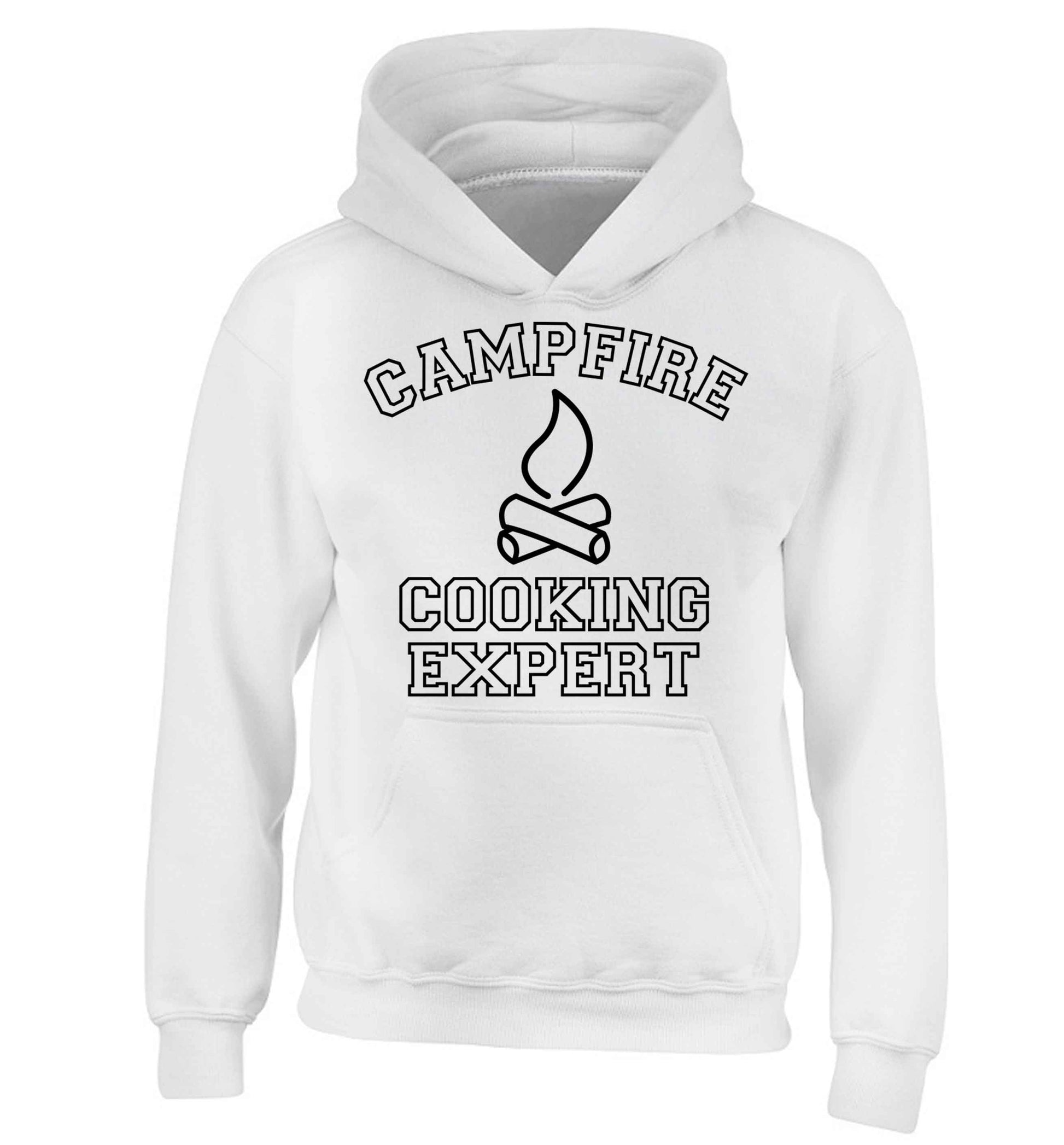 Campfire cooking expert children's white hoodie 12-13 Years
